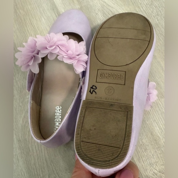 Gymboree Girls Floral Ballet Flats Lavender Fields flowers Purple sz 12 - Picture 5 of 7
